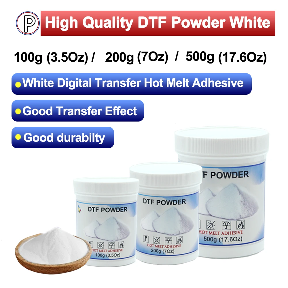 DTF 파우더 화이트 디지털 전사 핫멜트 접착제 DTF 프리트리트 전사 파우더 (모든 DTF 및 DTG 프린터용, 모든 원단용)