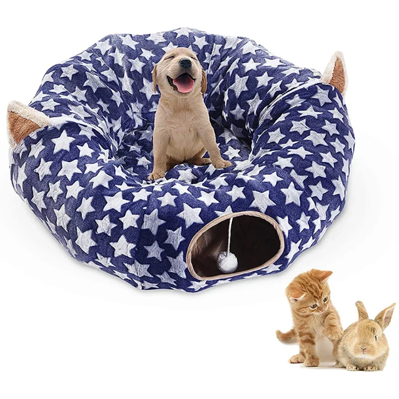 

Cat Tunnel Collapsible Cat Nest Cat toy 2in1 Cat Bed Kitten Indoor Tent Interactive Funny Cat Toys Cat accessories Pet supplies