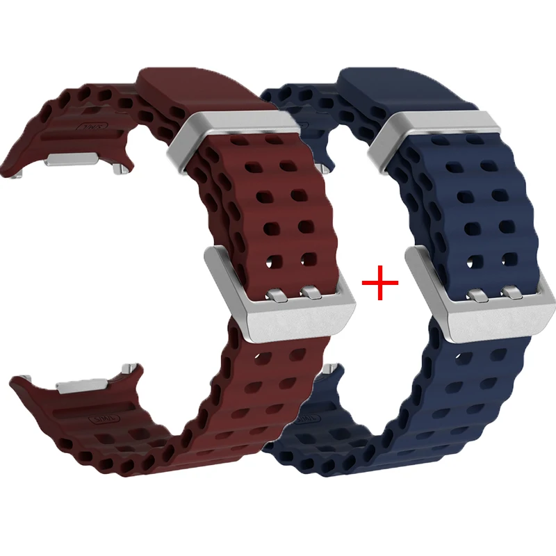 Dual Pack Sports Silicone Marine Band Strap - Premium Accessories
