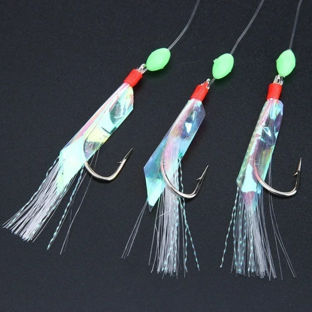 5 Pcs/Set Multi-Color Soft Silverskin Fishing Lure Set Imitation Fish Shrimp Bait with Crystal Barbed Hook for Variety Fish