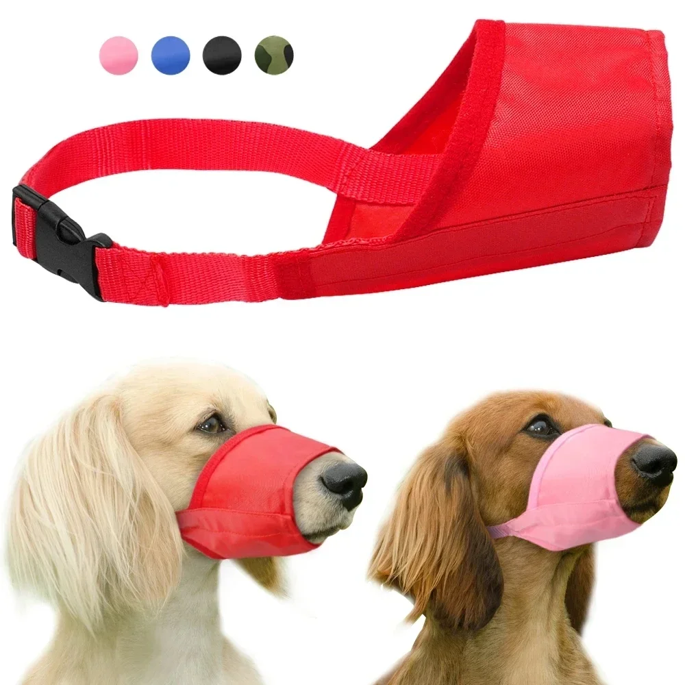 DurableDogNylonMuzzleAdjustableBreathableMouthMuzzleforDogs