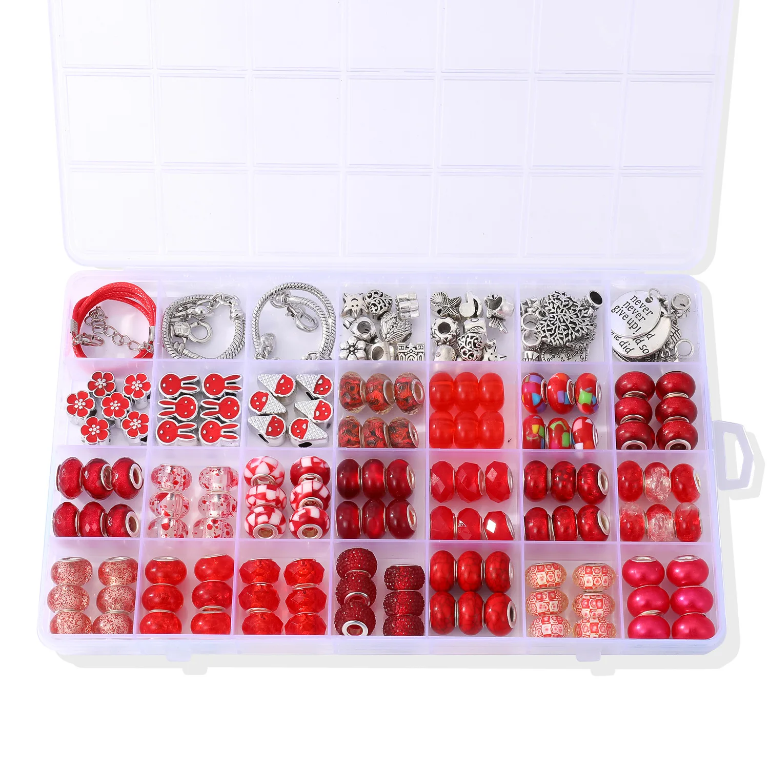 DIY Bracelets Kit Acrylic Alloy Beads For Jewelry Making Accessories Large Hole Charms Bracelet Necklace Beads Set Birthday Gift