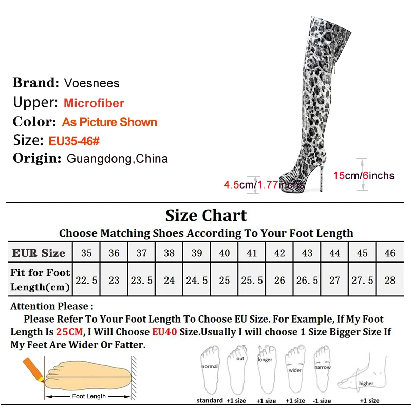4.5CM Platform Fashion Print Over The Knee Women Boots 15CM Ultrahigh Heels Pole Dance Shoes Stiletto Fetish Thigh-high Boots
