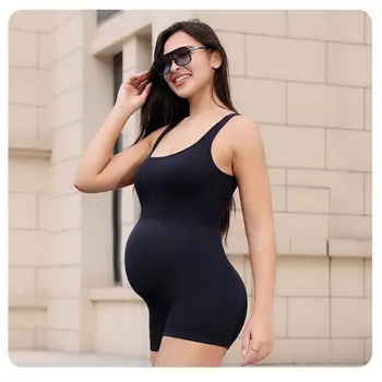 2026 Summer Black Backless Tight-fitting Yoga Suit Pregnant Women Outdoor Sports Clothes European Comfort Maternity Jumpsuit