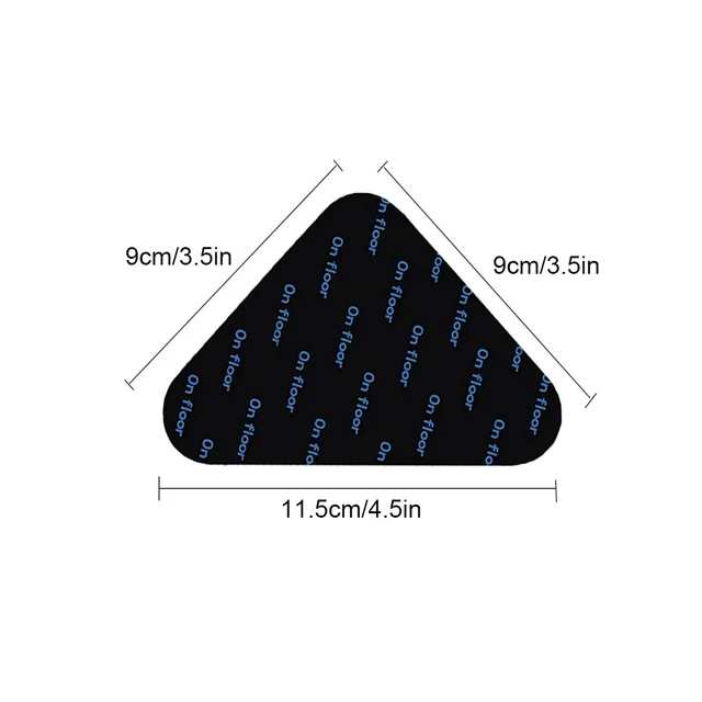 Autocollant antidérapant pour tapis, 12 pièces, réutilisable, lavable, Anti-bouclage, Patch fixe, tapis de sol, bande de préhension, tampon d'angle 4