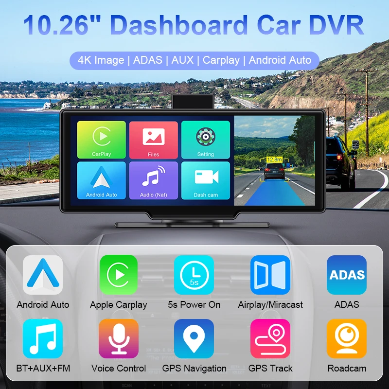  ķ ADAS  ī÷  ȵ̵ ڵ ڵ DVR, 5G , GPS ׺̼, Ĺ ī޶, ú  , 4K, 10.26 ġ