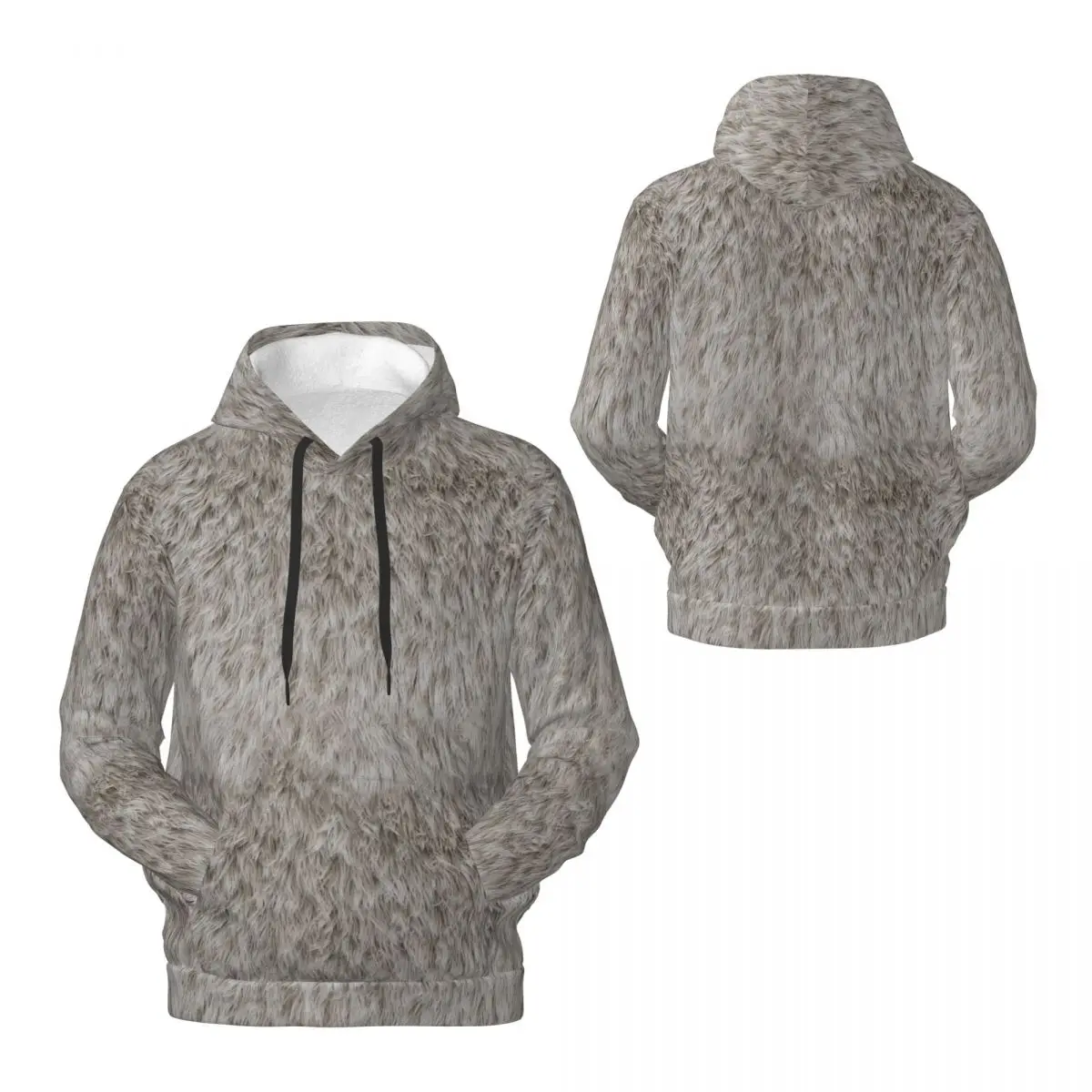 2024 Polar Bear Animal Fur 3D Fleece Felpa Con Cappuccio Poliestere Caldo Con Tasca Super Soft Uomo Donna Felpa Unisex Pullover Con Cappuccio