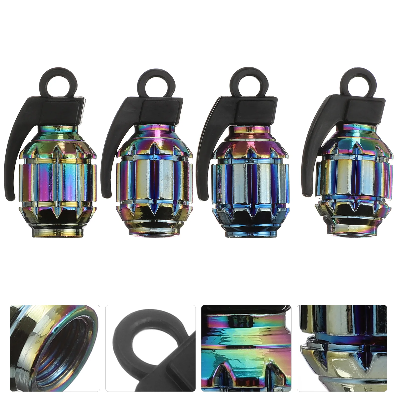 

4 Pcs Stainless Steel Car Tire Caps Air Nozzle Caps Vehicle Tire Caps