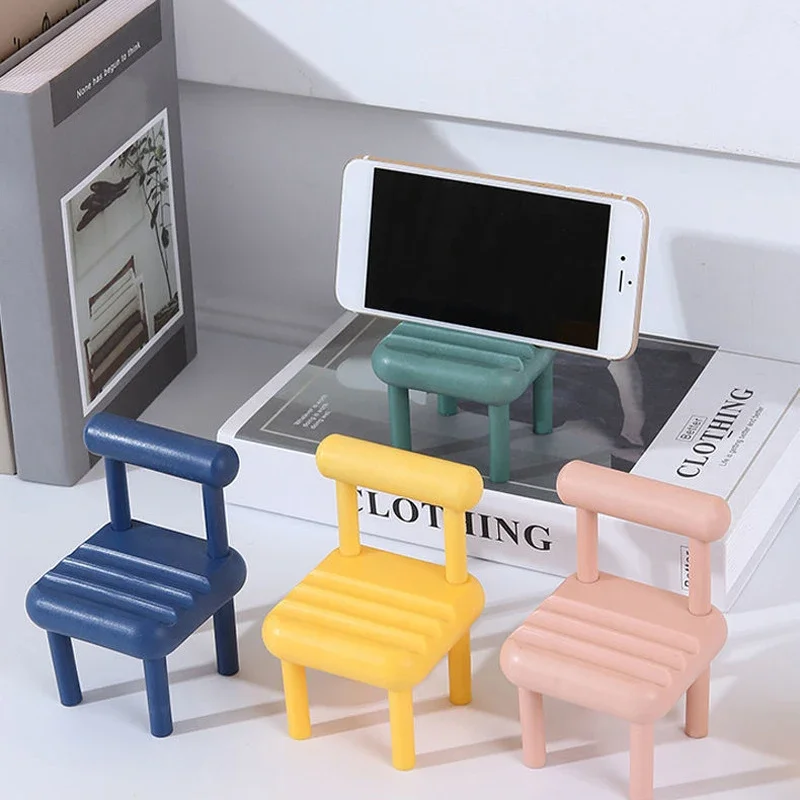 Cute Chair Mobile Phone Holder Kawaii Desktop Phone Bracket Adjustable Tablet Support for iphone ipad Office Desk Organizer