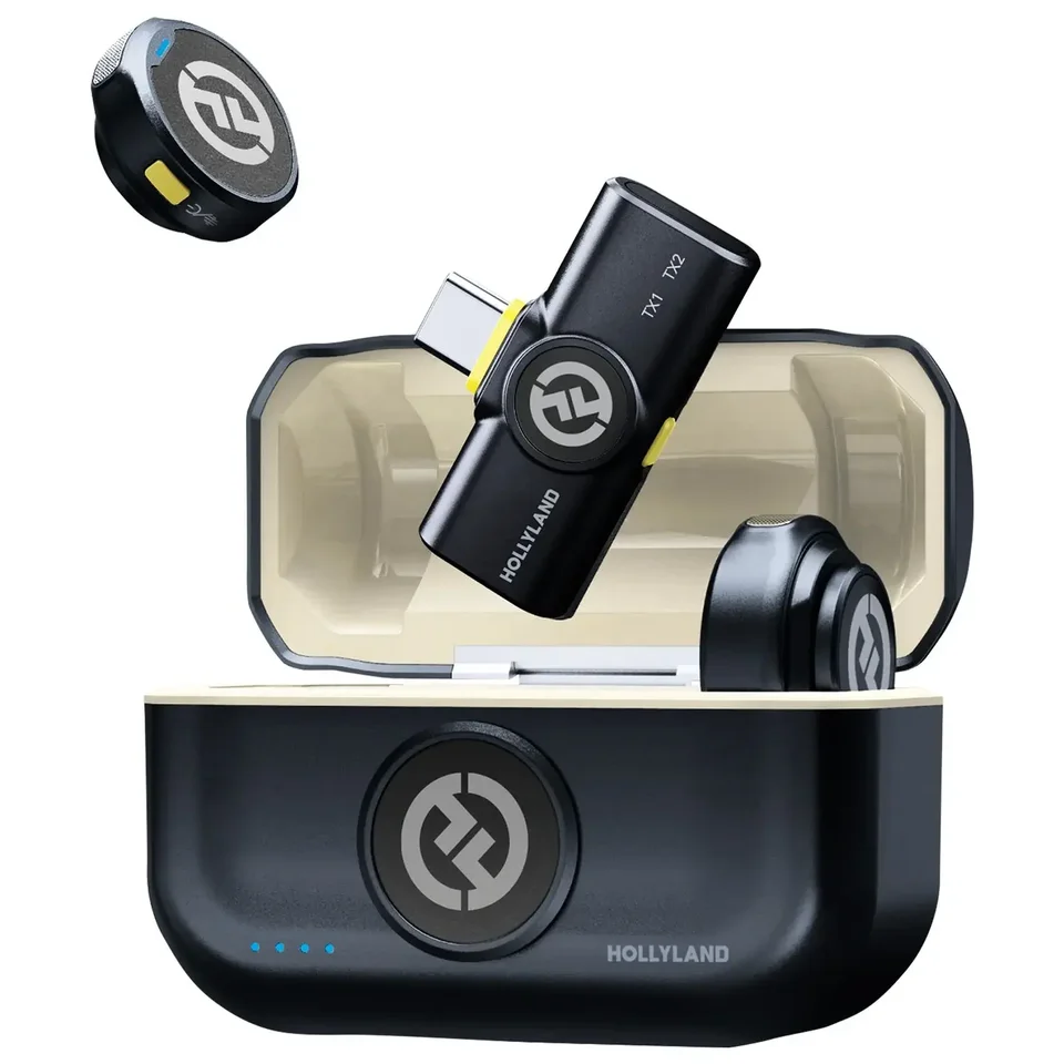 Hollyland-Lark m2ワイヤレスラベリアマイク、48KHz、24ビット、3