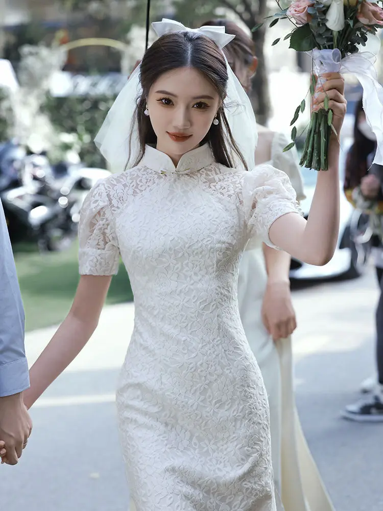 White Chinese Wedding Dress