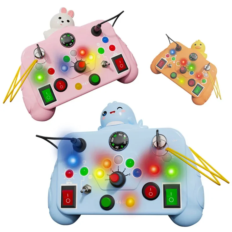 Montessori Busy Board With Led Light Sensory Educational Toy_voghion.com