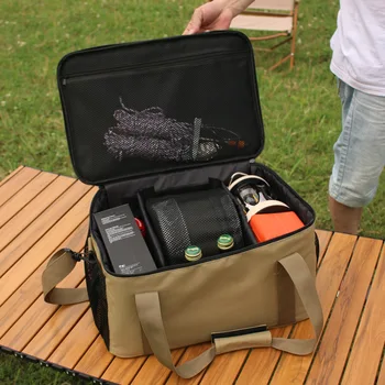 Borsa per lo stoccaggio dell'attrezzatura da campeggio all'aperto, borsa per utensili da picnic, borsa per oggetti vari, borsa portatile di grande capacità per utensili da cucina.