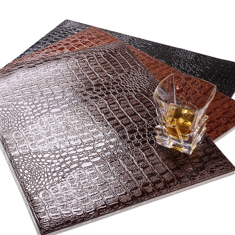 1pc Decorative Table Mat PU Leather Crocodile Pattern Insulation Pad Placemats 1pc Decorative Table Mat PU Leather Crocodile Pattern Insulation Pad Placemats