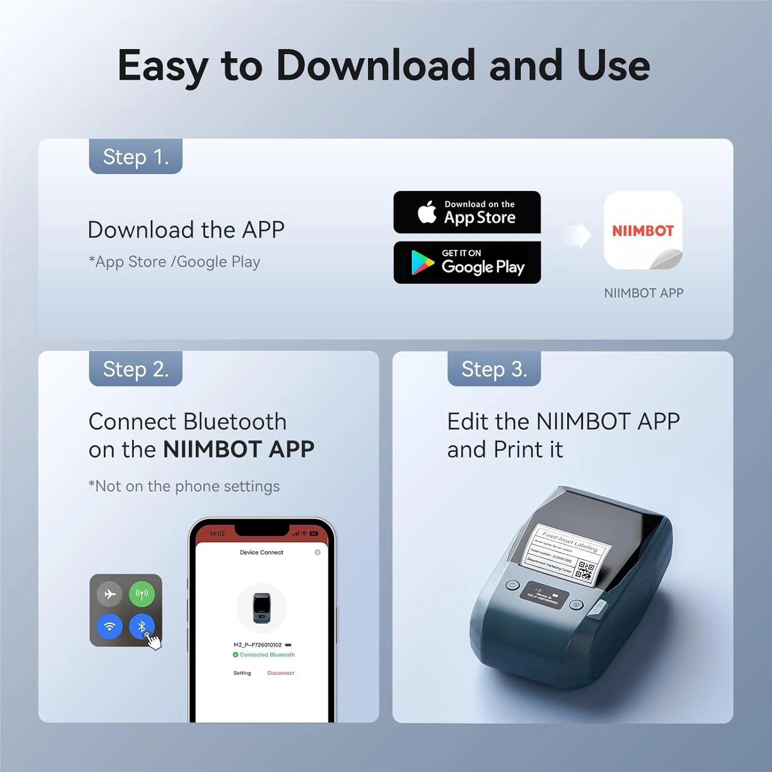Niimbot M2 Portable Thermal Printer Transfer Label Maker 300 DPI High Definition Printing Sticker Ribbon For Outdoors Keep Long