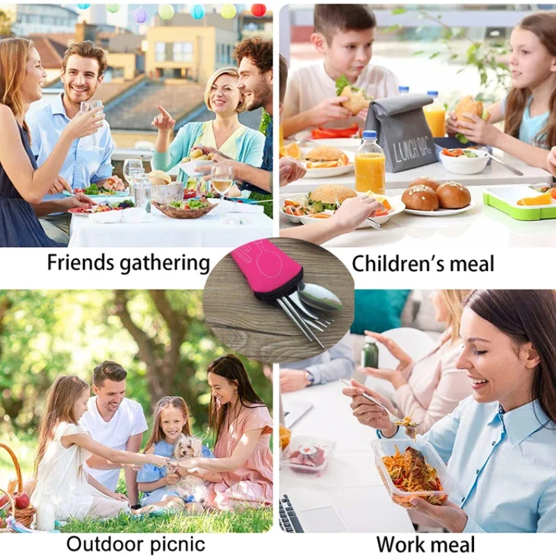 Portable Tableware Storage Bag Cutlery Travel Packaging Storage Box Picnic Fork Spoon Knife Pouch Without Tableware