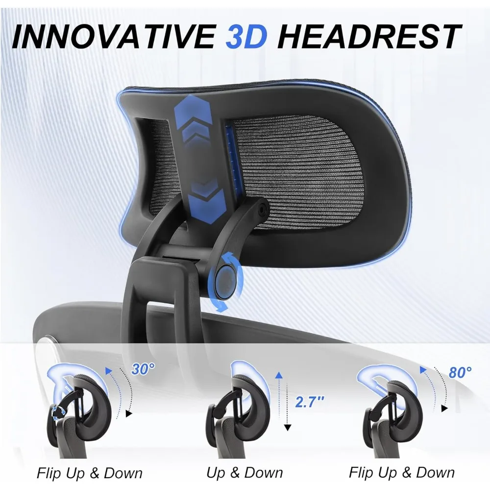 Ergonomic Office Chair,Upgrade Big and Tall Office Chair for Heavy People 700lbs,Mesh High Back Desk Chair with 3