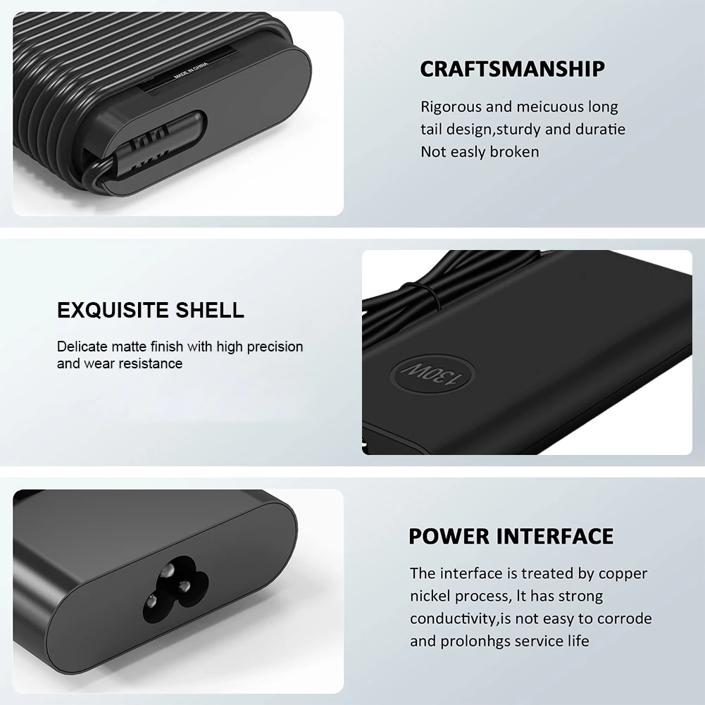 130W USB-C 타입 C AC 노트북 어댑터 전원 충전기 20V 6.5A (델 XPS 15 9500 9510 9520, 델 XPS 17 9700 9710 9720 9730 호환)