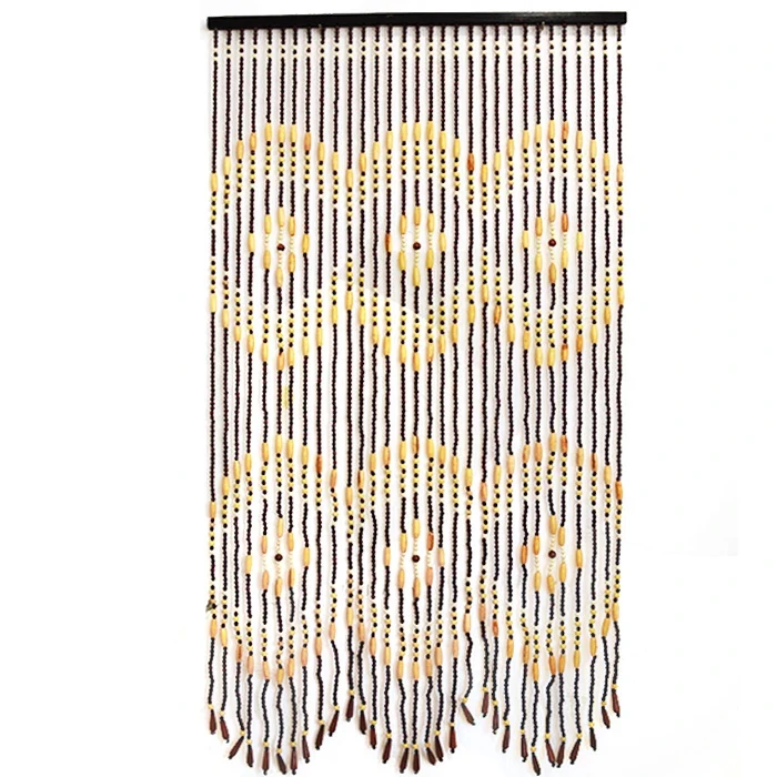 Room Divider Door Curtain Bamboo Wood Beaded String Curtain Design Wave