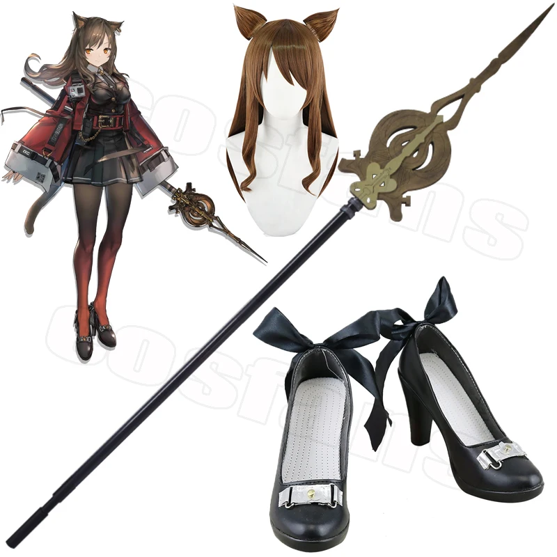 

Arknights Cosplay Skyfire Dry Warlock Staff Boots Shoes Wigs Ear Member of Weapons and Equipment To Customize The Game Halloween