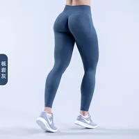 מכנסיים עם לוגו סקראנץ 'ללא תפרים מכנסי יוגה לנשים מכנסי ספורט נמוכים עם סרט ריב גבוה מתיחה גבוהה מכנסי טייטס אופנתיים 3