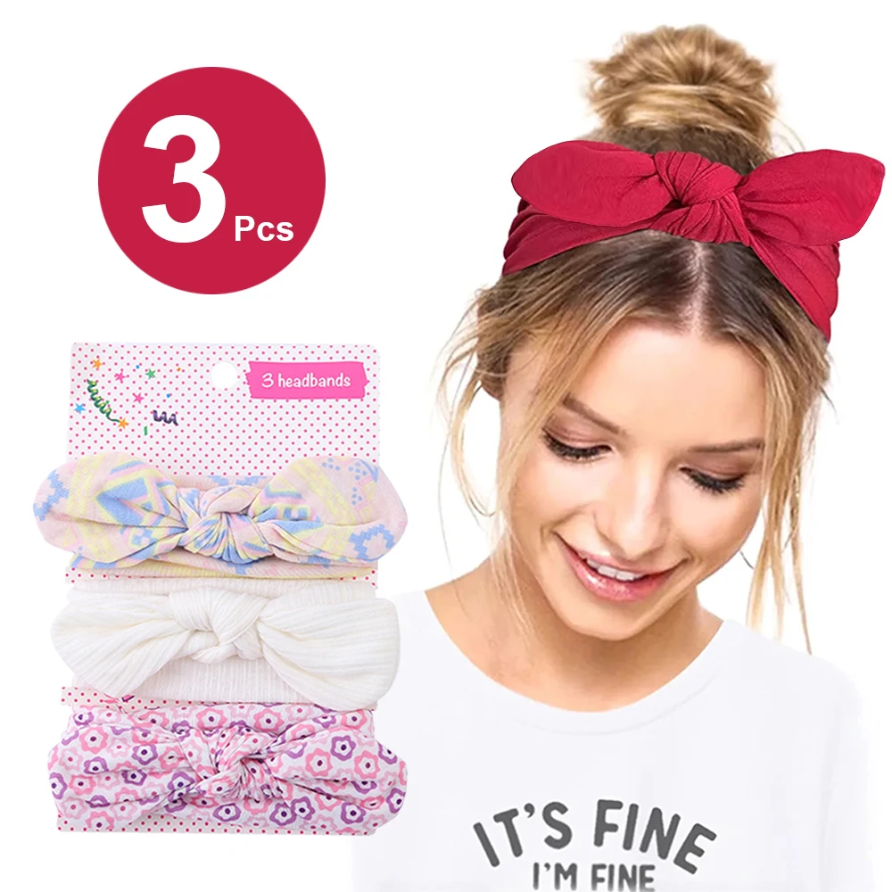 Bandeau de Spa avec Nœud pour Cheveux, pour Laver le Visage, Maquillage,  pour Femmes, Pack de 3 