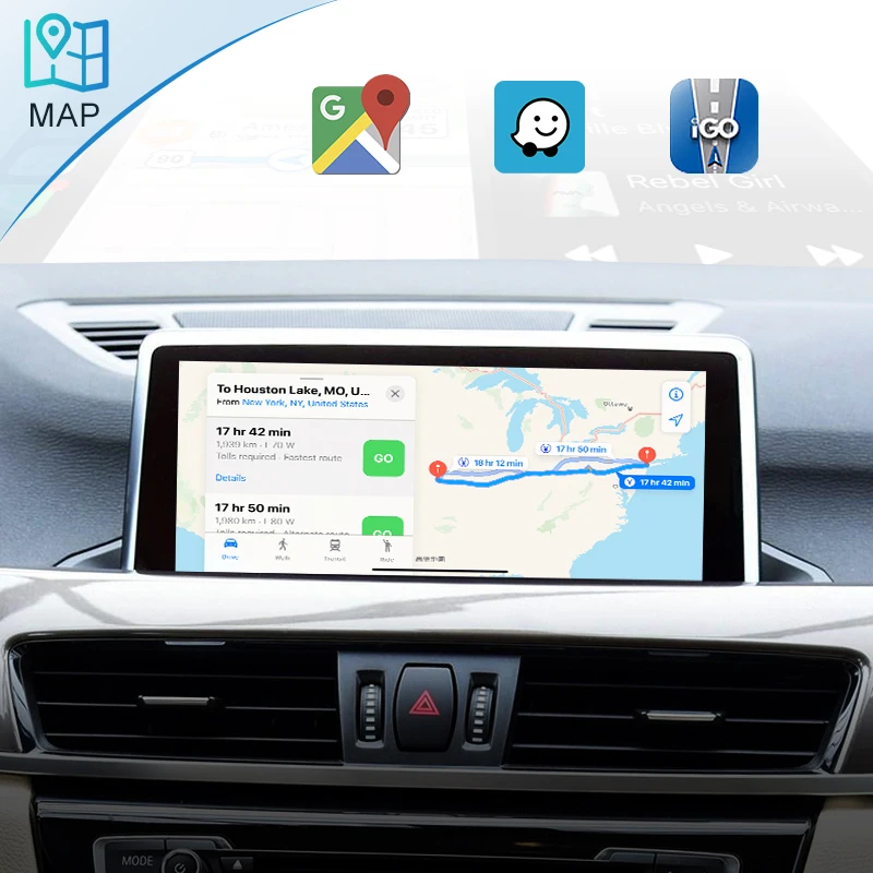 STWEI 무선 애플 카플레이 모듈 박스, BMW NBT X1 F48 2016-2017 안드로이드 자동차 라디오 플레이어, 미러 링크, 전면 후면 카메라