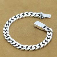 Bracelet en argent Sterling 100% S925, 8MM, Punk, bijoux en argent S925, ne se décolore jamais, certificat de transport, bijoux cadeaux pour hommes et femmes 4