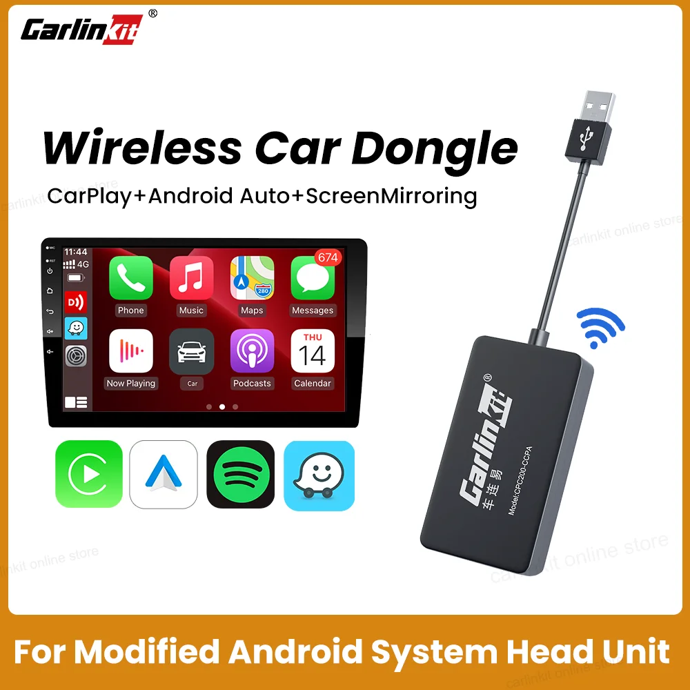 CarlinKit 4.0 Wireless CarPlay Adapter Dongle for Apple iOS Android Car  Player