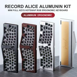 RECORD Alice Sugar65 Ergonomic Aluminum Custom Mechanical Keyboard Kit Wired RGB HotSwap Keyboard Gaming Non-contact Keyboard