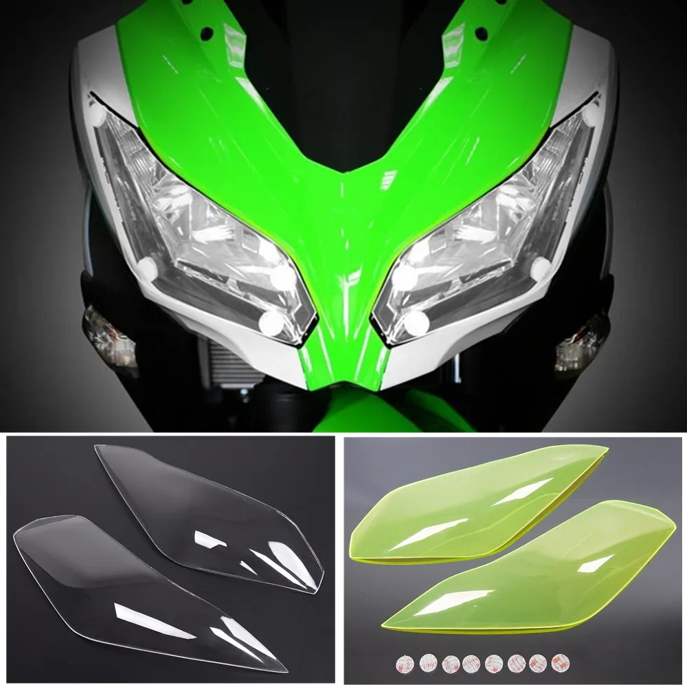 Защитная крышка для передней фары мотоцикла Kawasaki Versys 1000 650 2015-2021 акриловый экран