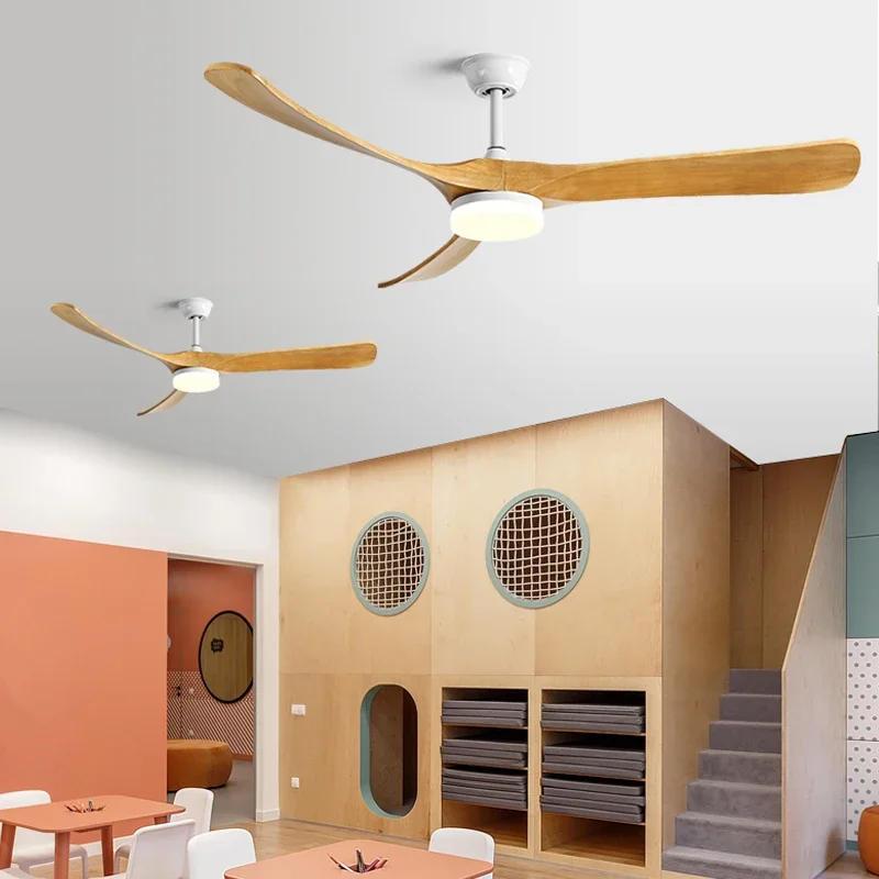 70 Inch Luxury Natural Wooden Ceiling Fan Home Decorative Pendant Fan with Lamp Reversible Motor Suitable for Summer and Winter