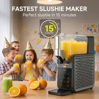 Machine à slush, grand récipient de 2,8 L, refroidissement rapide en 15 min, conservation au froid pendant 24 h, nettoyage automatique à un bouton, 5 programmes, sorbetière multifonctionnelle pour slush, milkshakes et cocktails 7