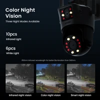 Caméra de sécurité WiFi PTZ ZOSI C298 Max 4K à double objectif (2x4MP) pour extérieur, ultra grand angle, zoom hybride 8X, détection de visage/véhicule, caméra IP 8MP 6