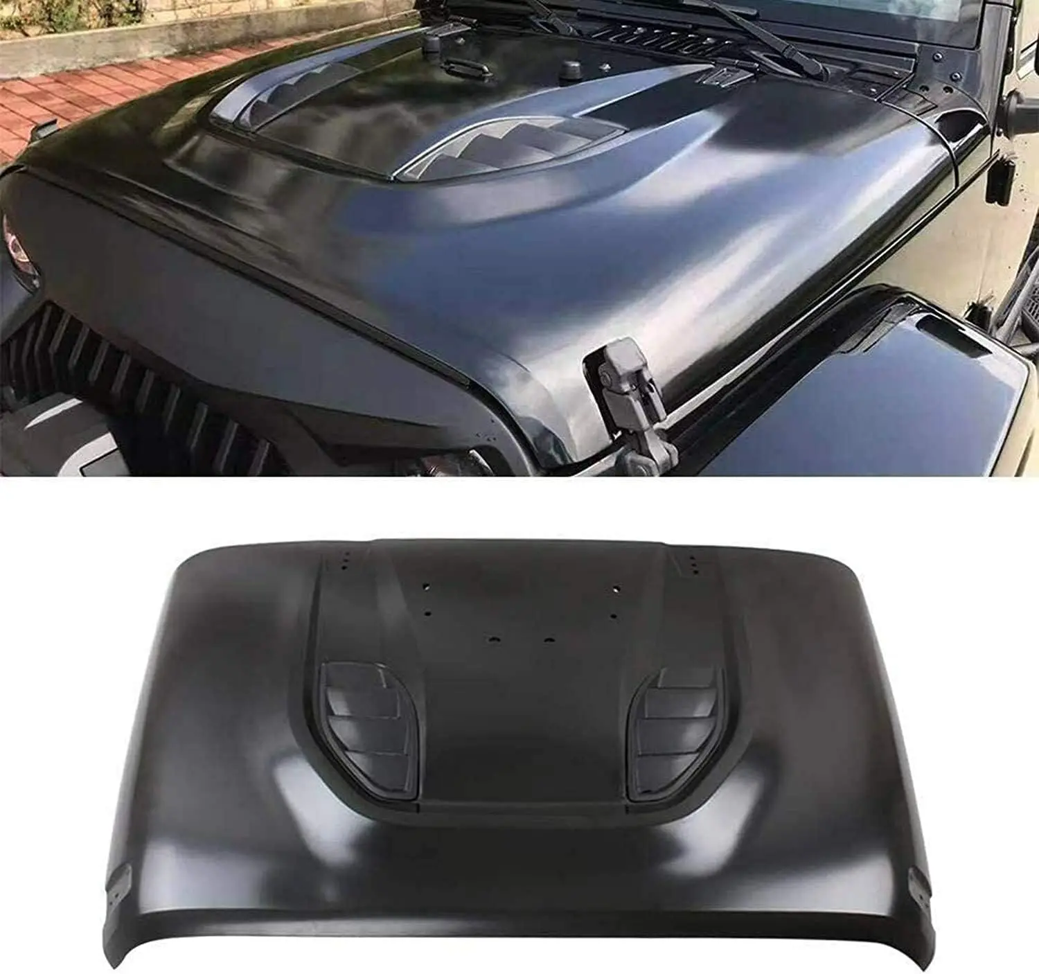 

NNEWWIND Hard Rock Style Car Engine Hood Cover The 10th Anniversary Vented Heat Reduction Hood For Jeep Wrangler JK JK2007-2017