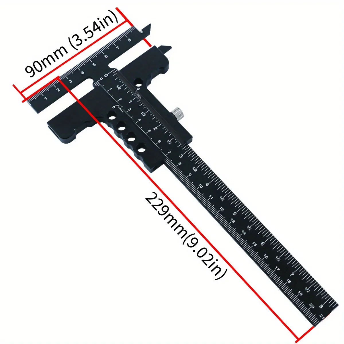 Woodworking Scriber Gauge Measuring Tool T-Square Scribing Marking Framing Ruler Aluminum Alloy Sliding Marking Gauge