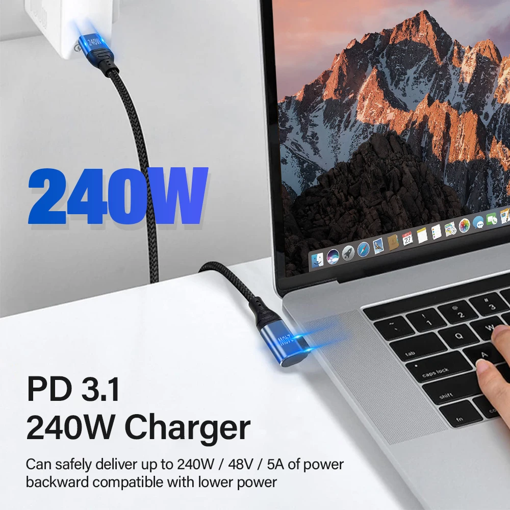 240W High-Speed USB Type-C Charging Cable - Super Fast Charge & Data Transfer, 2m/3m Lengths