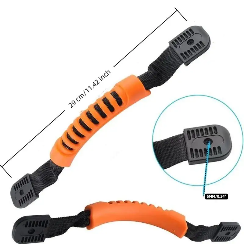Maniglie per il trasporto del kayak con impugnatura antiscivolo, cinghia in nylon resistente per canoa, gommone, barca, con viti di montaggio e rondelle - immagine 6