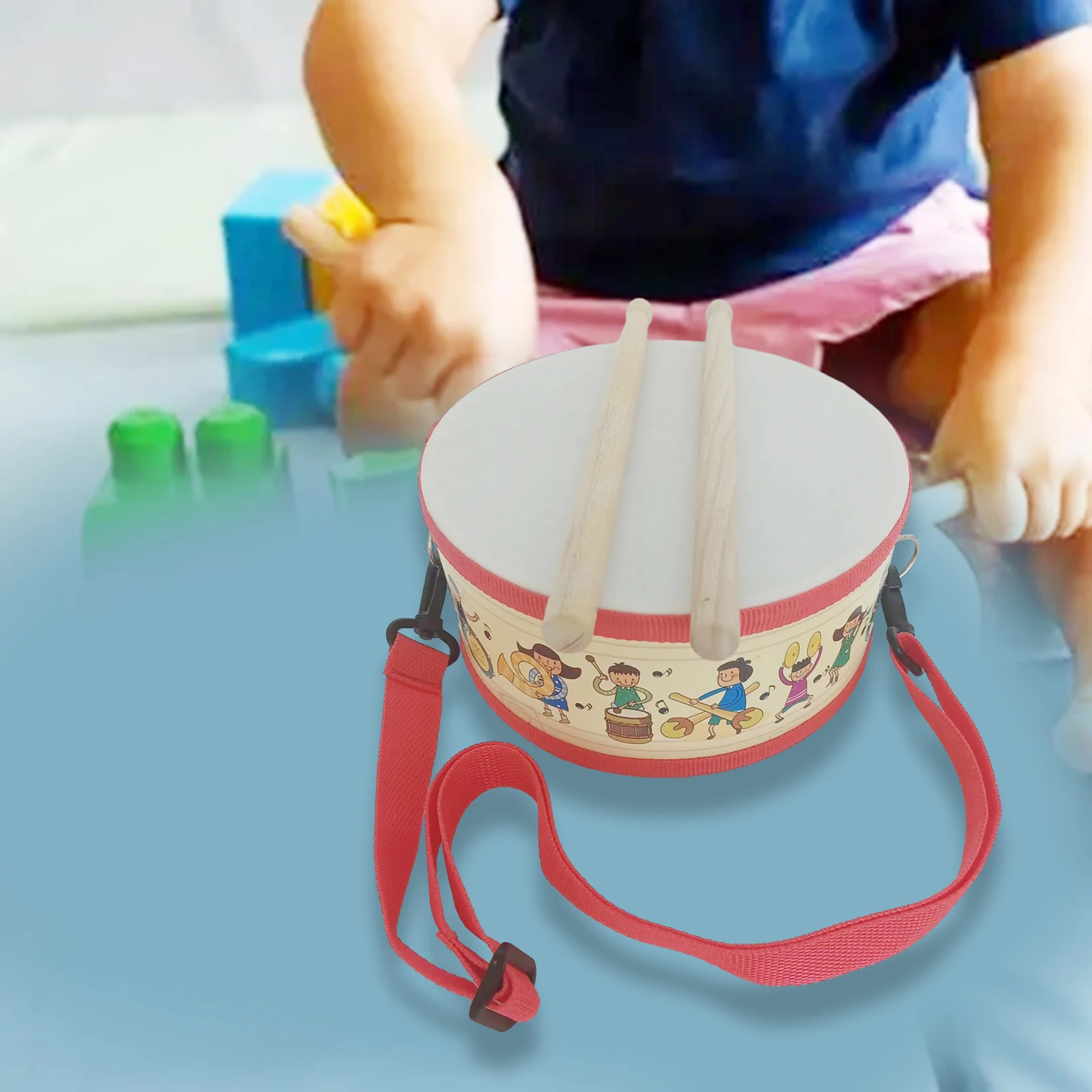 Kids Drum Set Wooden Drum Toys Musical Toys for Toddlers Boys Girls Valentines Day Gifts