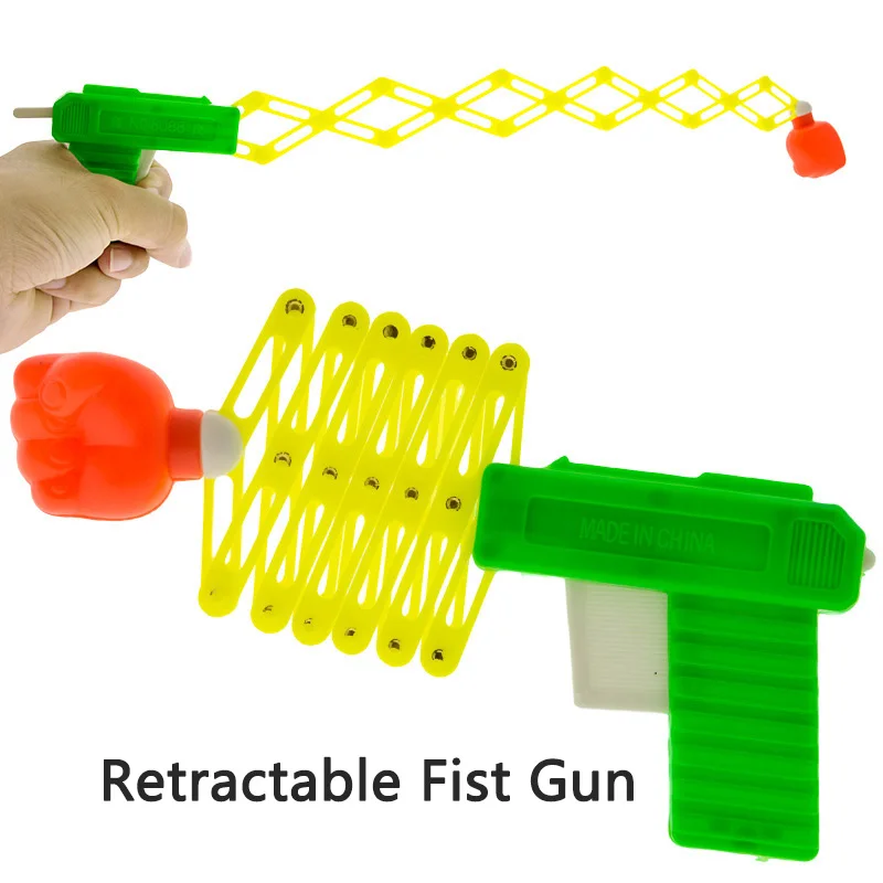 Classic Fist Gun Magic Gun Toy Children's Funny Whole Person Magic Elastic Telescopic Toy shell throwing soft bullet gun glock toy pistol pink toy gun outdoor cs shooting game prop gun