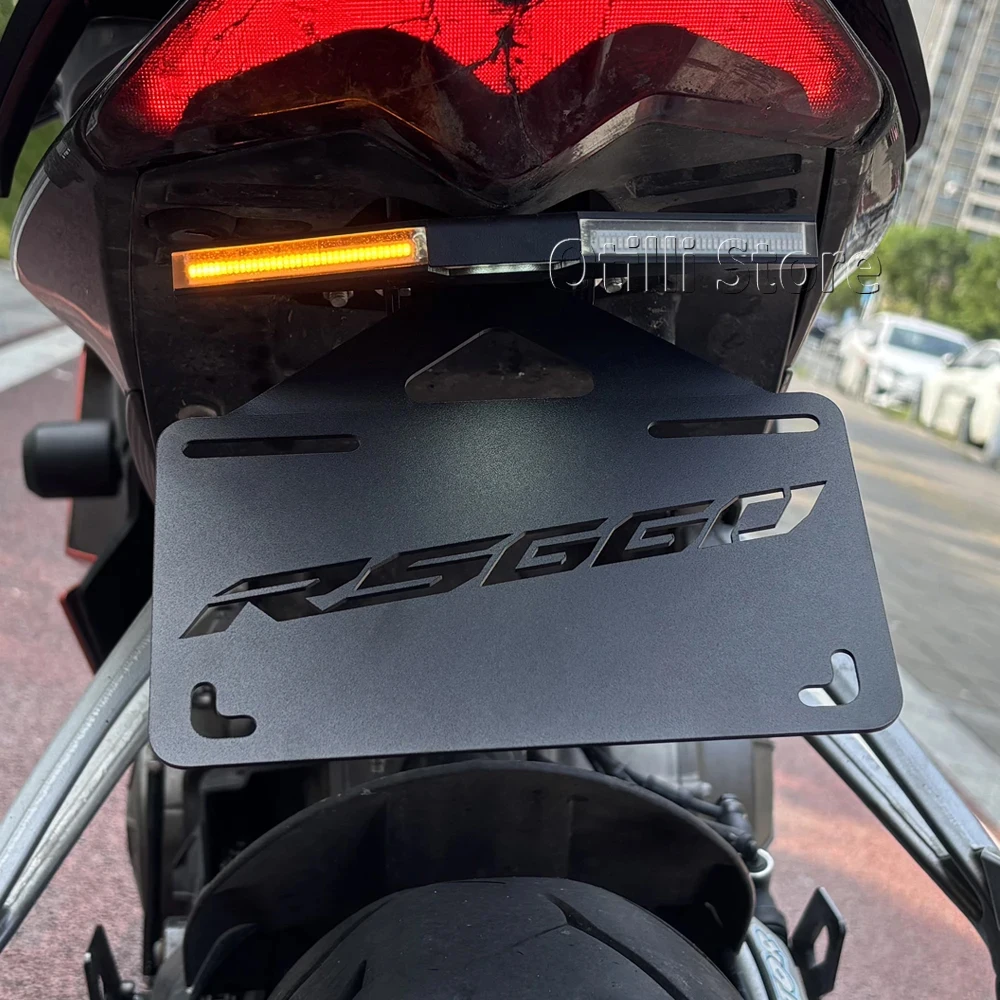 아프릴리아 RS660 투오노 660 V4 RSV4 1100 팩토리 모터사이클 테일 타이디 펜더 제거기 LED 라이트용 접이식 번호판 홀더