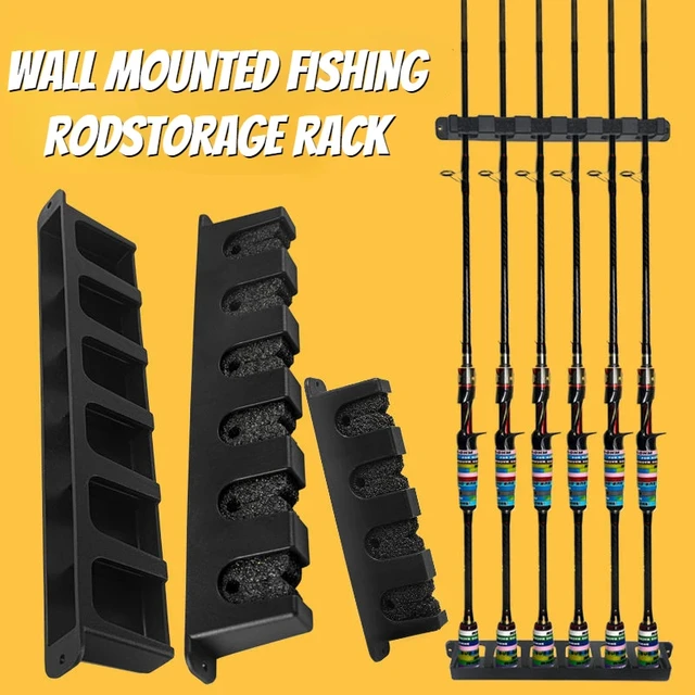 Fishing Rod Holders 6-Rod Rack Vertical Pole Holder Wall Mount Modular For  Garage Fishing Pole Display Stand Fixed Frame - AliExpress