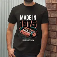 Classics Vintage 1975 All Original Parts Unisex Tshirt Funny Retro Summer Cotton Tees Fashion Art Print Birthday Gift Streetwear 1