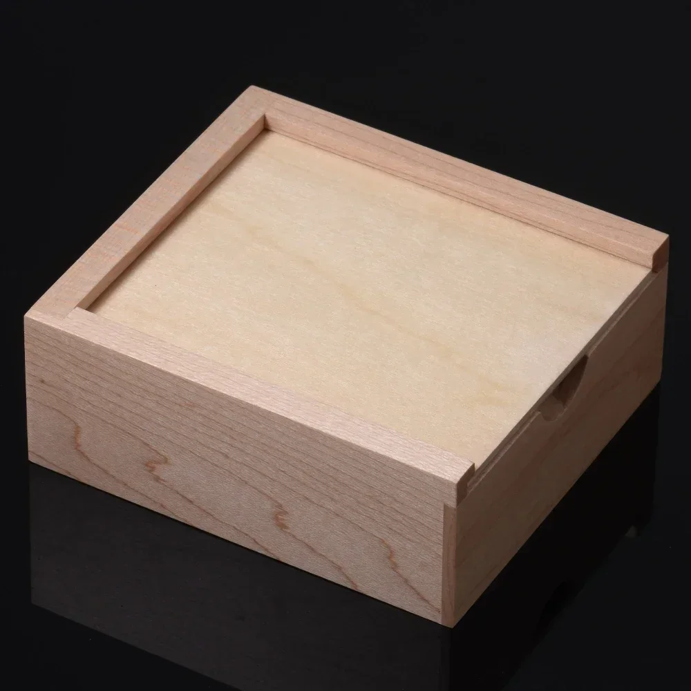 4.13x3.74x1.46inch Wood Box Free Engraving Name Maple Square Wooden Storage Box for Jewelry Or Collect Accessories Wood Decor 5