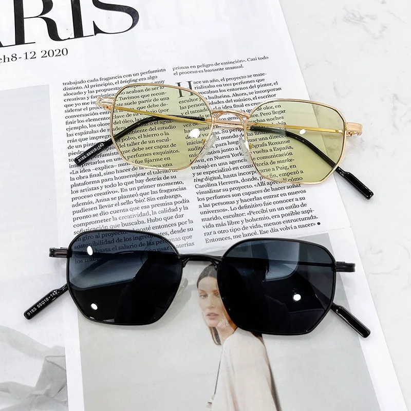 

New Fashion Small Frame Polygon Sunglasses European and American Personality Metal Sunglasses Trend Sunglasses