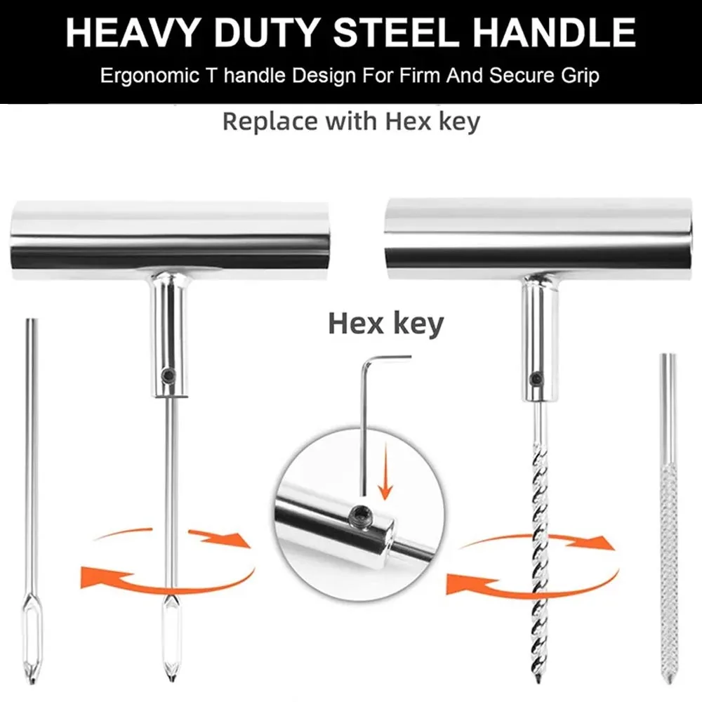 Tire Repair Kit Auto Professional Car Van Motorcycle Bike Emergency Heavy Duty Tubeless Flat Tyre Puncture Plugs
