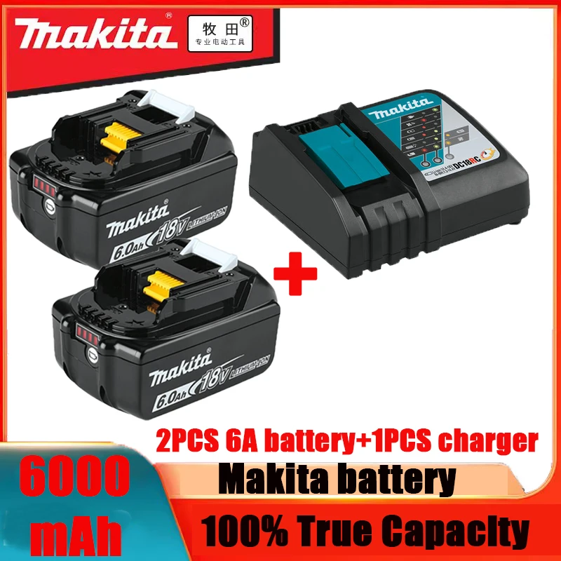 

Makita Original 18V Makita 6000mAh Lithium ion Rechargeable Battery 18v drill Replacement Batteries BL1860 BL1830 BL1850 BL1860B