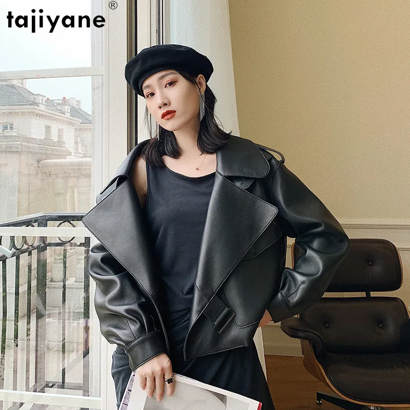 

Tajiyane 100% Genuine Leather Jacket Women Short Oversize Leather Jackets Fashion Real Sheepskin Coat Elegant Outwear Chaquetas