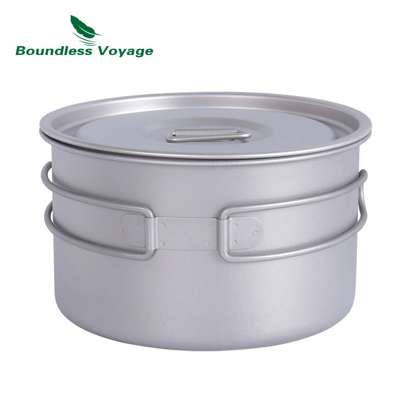 Boundless Voyage Titanium Pot 1.4L 1.6L 2.4L Camping Cooking Set Backpacking Pot for Hiking Trekking Picnic Ti2106C-Ti2109C