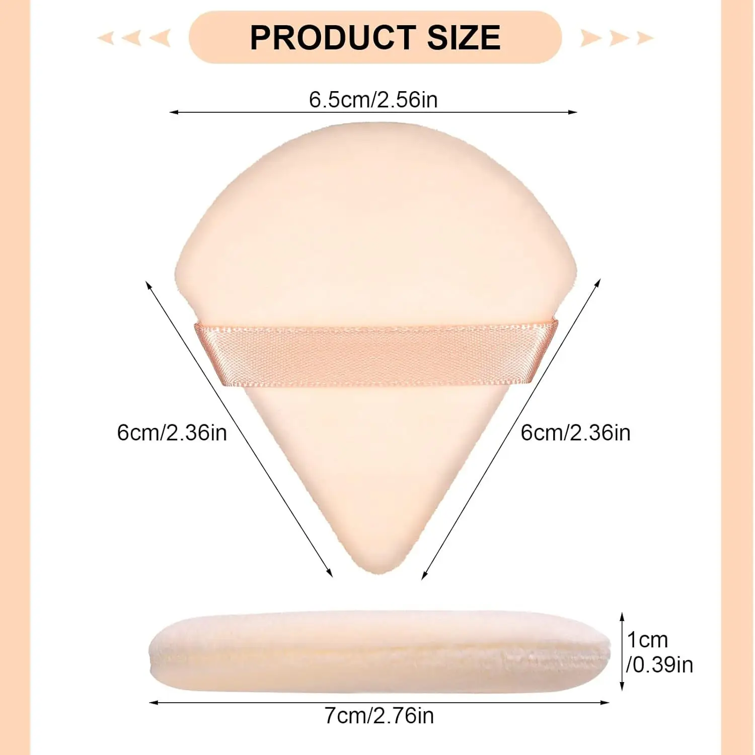 5/10/50Pcs Velvet Cosmetic Powder Puff Makeup Sponge Puff Dry Use Triangle Women Soft Smooth Beauty Washable Face Makeup Tools 5